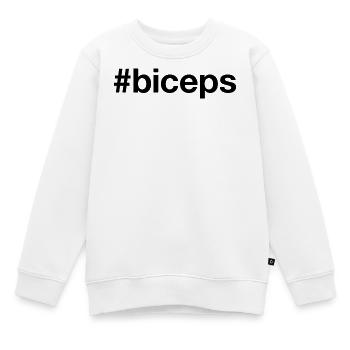 BICEPS Biceps Hashtag Entraînement musculaire Dumbbell Gym - Sweat Premium enfant bio - blanc - Devant - AI Model Kid Male (0cm)