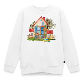 Traumhaus zum verlieben - Villa mit großem Garten - Kinder Premium Organic Sweatshirt - Weiß - Vorne - AI Model Kid Male (0cm)