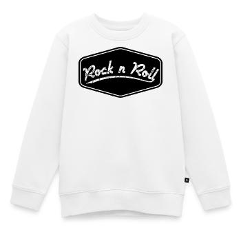 Rock n Roll Schild Shape - Kinder Premium Organic Sweatshirt - Weiß - Vorne - AI Model Kid Male (0cm)