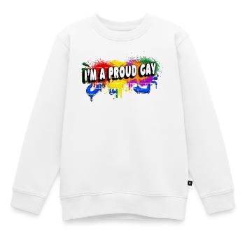 Je suis fier d'être gay - Sweat Premium enfant bio - blanc - Devant - AI Model Kid Male (0cm)