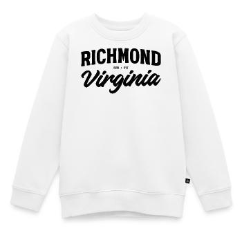 Richmond Virginia Schriftzug - Kinder Premium Organic Sweatshirt - Weiß - Vorne - AI Model Kid Male (0cm)