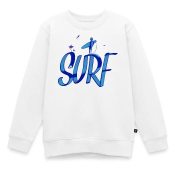 Surfen, Surfen, Surfen - Kinder Premium Organic Sweatshirt - Weiß - Vorne - AI Model Kid Male (0cm)