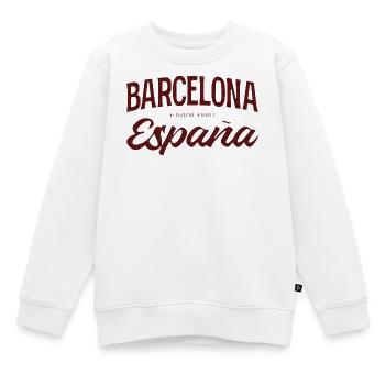 Barcelone - Sweat Premium enfant bio - blanc - Devant - AI Model Kid Male (0cm)