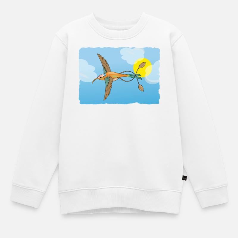 Le colibri - Sweat Premium enfant bio - blanc