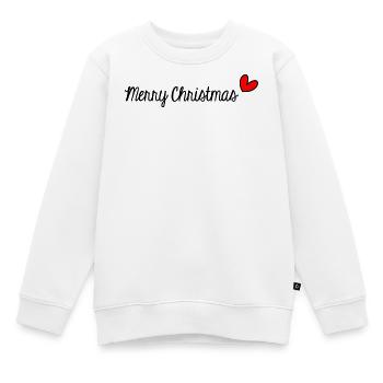 FROHE WEIHNACHTEN. WEIHNACHTEN. FROHE WEIHNACHTEN. NEUJAHRSTAG. - Kinder Premium Organic Sweatshirt - Weiß - Vorne - AI Model Kid Male (0cm)