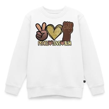 Peace Love BLM Black Lives Matter African Pride - Sweat Premium enfant bio - blanc - Devant - AI Model Kid Male (0cm)