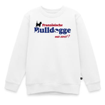 Französische Bulldogge Logo - Kinder Premium Organic Sweatshirt - Weiß - Vorne - AI Model Kid Male (0cm)