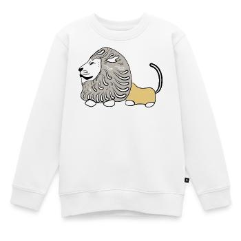 LION VECTER - Sweat Premium enfant bio - blanc - Devant - AI Model Kid Male (0cm)
