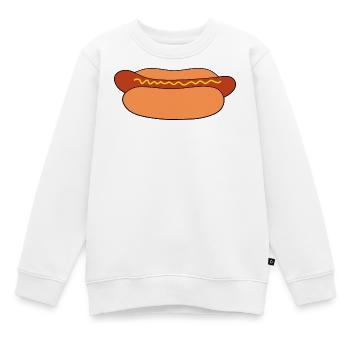 Saucisse à hot-dog - Sweat Premium enfant bio - blanc - Devant - AI Model Kid Male (0cm)