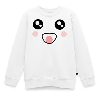 Kawaii Gesicht Kawaii Kostüm Kawaii - Kinder Premium Organic Sweatshirt - Weiß - Vorne - AI Model Kid Male (0cm)