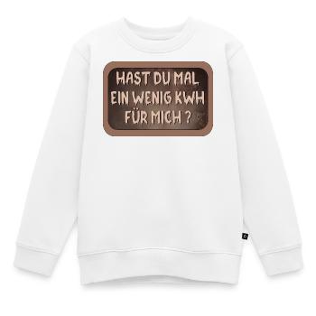 STROM KOSTEN - ENERGIE SPRÜCHE - Kinder Premium Organic Sweatshirt - Weiß - Vorne - AI Model Kid Male (0cm)