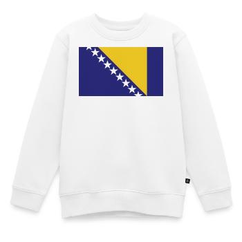 Bosnien H Flagge - Kinder Premium Organic Sweatshirt - Weiß - Vorne - AI Model Kid Male (0cm)