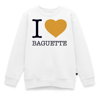 I LOVE BAGUETTE Frankreich - Kinder Premium Organic Sweatshirt - Weiß - Vorne - AI Model Kid Male (0cm)