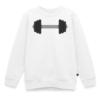 Haltère - Sweat Premium enfant bio - blanc - Devant - AI Model Kid Male (0cm)