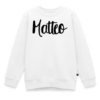 Matteo - Kinder Premium Organic Sweatshirt - Weiß - Vorne - AI Model Kid Male (0cm)