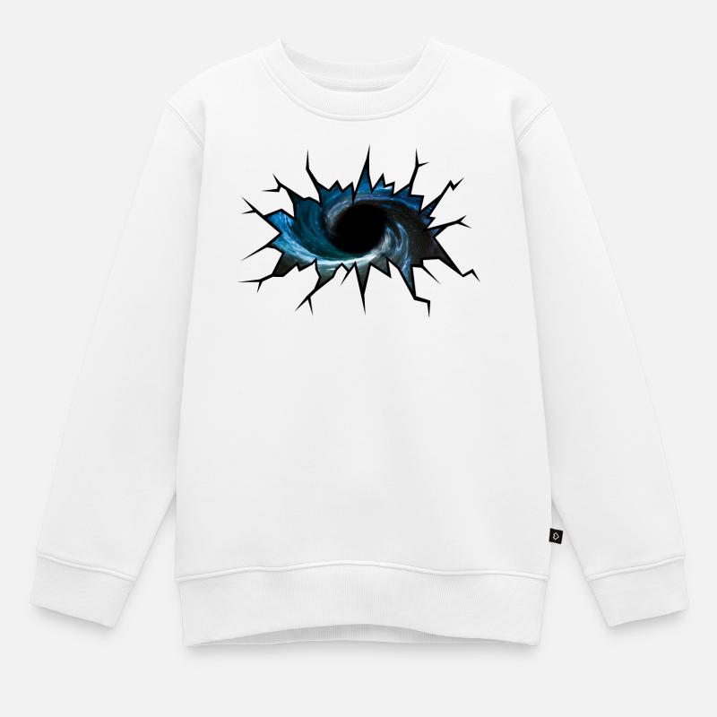 Trou noir - Sweat Premium enfant bio - blanc