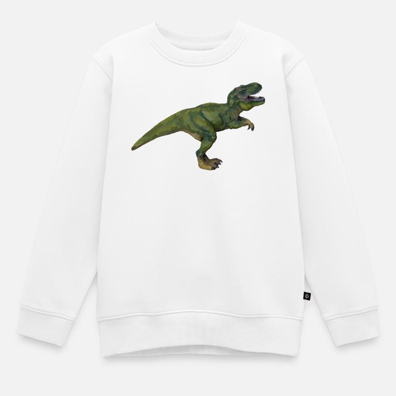 Tom T-Rex - Sweat Premium enfant bio - blanc