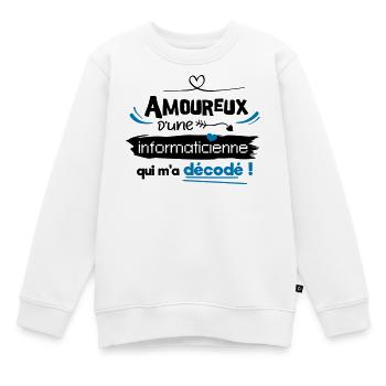 Amoureux d'une informaticienne ! humour geek - Sweat Premium enfant bio - blanc - Devant - AI Model Kid Male (0cm)