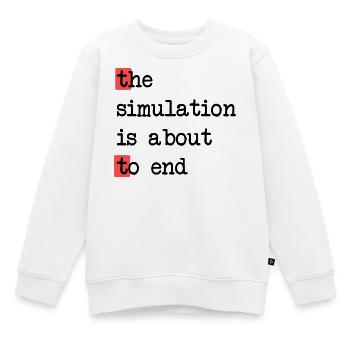 Das Ende der Simulation, Sci-Fi Matrix Humor Shirt - Kinder Premium Organic Sweatshirt - Weiß - Vorne - AI Model Kid Male (0cm)