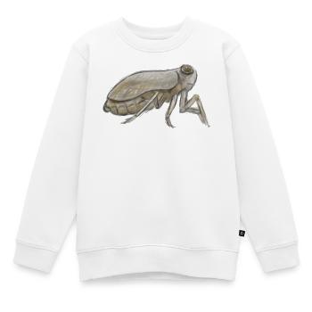 Croquis à l’encre de cigale en tons terreux - Sweat Premium enfant bio - blanc - Devant - AI Model Kid Male (0cm)
