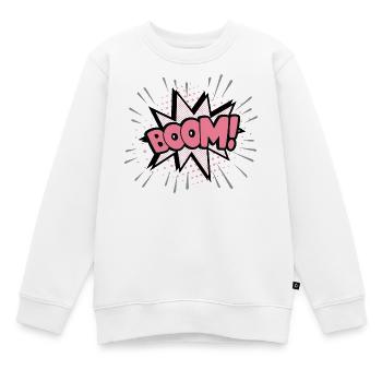 Boom rosa - Kinder Premium Organic Sweatshirt - Weiß - Vorne - AI Model Kid Male (0cm)