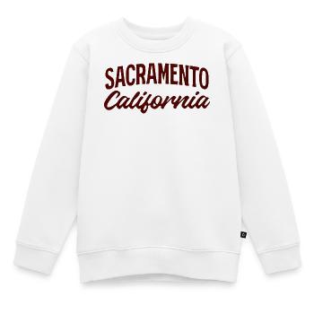 Sacramento Script California Tee - Kinder Premium Organic Sweatshirt - Weiß - Vorne - AI Model Kid Male (0cm)