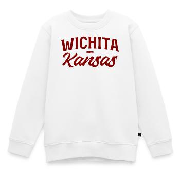 Wichita Kansas Retro Script - Kinder Premium Organic Sweatshirt - Weiß - Vorne - AI Model Kid Male (0cm)