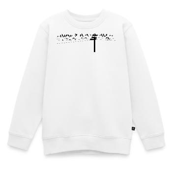 Vögel sitzen gemeinsam auf einer Stromleitung - Kinder Premium Organic Sweatshirt - Weiß - Vorne - AI Model Kid Male (0cm)