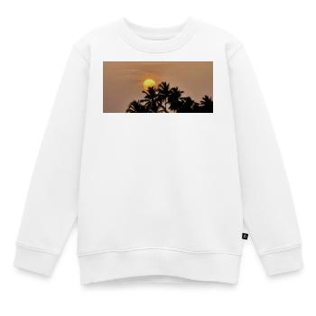 Silhouette Palmen bei Sonnenuntergang - Kinder Premium Organic Sweatshirt - Weiß - Vorne - AI Model Kid Male (0cm)