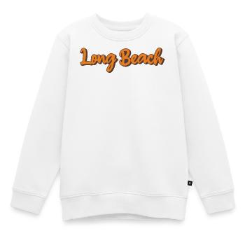Long Beach Retro Script - Kinder Premium Organic Sweatshirt - Weiß - Vorne - AI Model Kid Male (0cm)