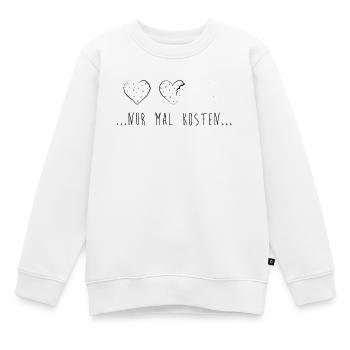 Nur mal kosten! Kekse, Krümel, lecker - Kinder Premium Organic Sweatshirt - Weiß - Vorne - AI Model Kid Male (0cm)