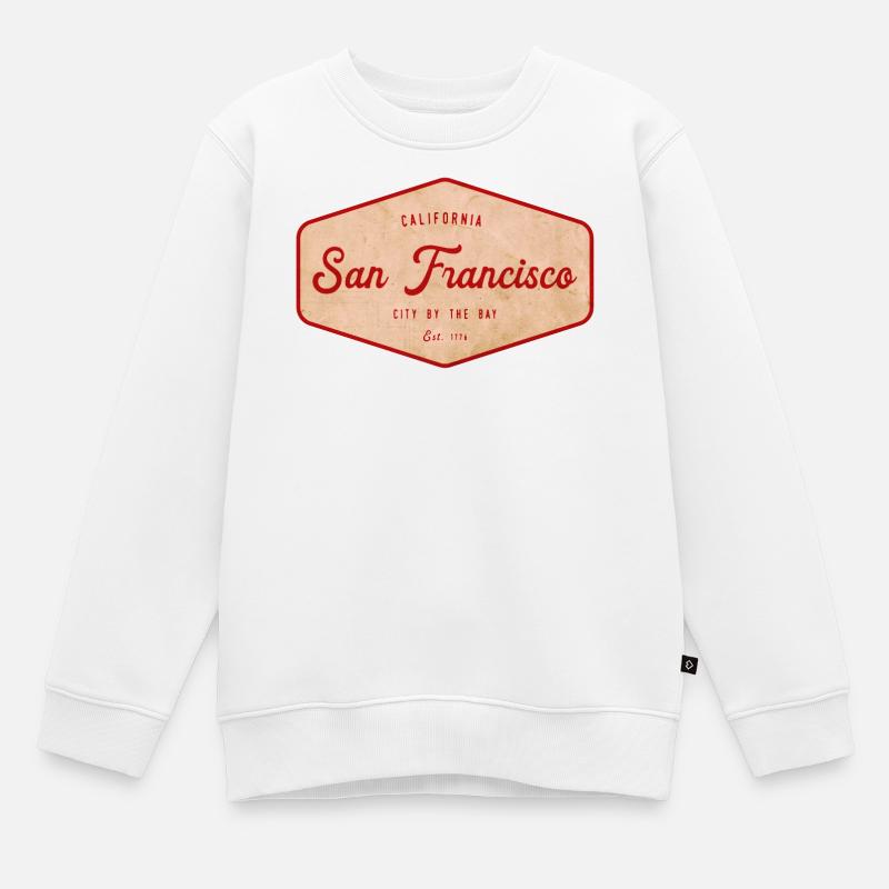 Insigne vintage de San Francisco - Sweat Premium enfant bio - blanc