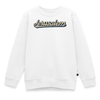 Design des lettres-de-Jérusalem - Sweat Premium enfant bio - blanc - Devant - AI Model Kid Male (0cm)