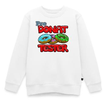 Pro Donut Tester - Kinder Premium Organic Sweatshirt - Weiß - Vorne - AI Model Kid Male (0cm)