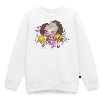 Zwei kleine Igel sitzen gemeinsam im Blumenbeet - Kinder Premium Organic Sweatshirt - Weiß - Vorne - AI Model Kid Male (0cm)