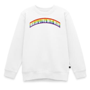 make love not war | rainbow flag - Kinder Premium Organic Sweatshirt - Weiß - Vorne - AI Model Kid Male (0cm)