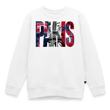 Collage Paris Eiffel Tour - Sweat Premium enfant bio - blanc - Devant - AI Model Kid Male (0cm)