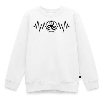 Triskel Herzfrequenz - Kinder Premium Organic Sweatshirt - Weiß - Vorne - AI Model Kid Male (0cm)
