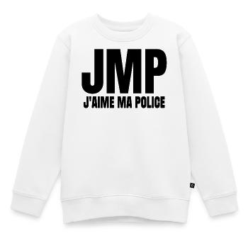 policier, je suis policier, j'aime ma police - Sweat Premium enfant bio - blanc - Devant - AI Model Kid Male (0cm)