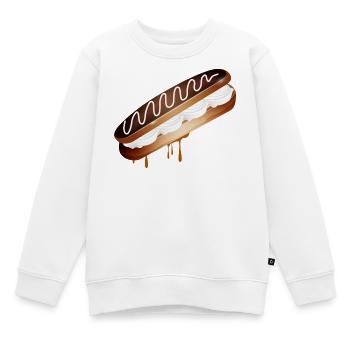 Illustration eines gefüllten Eclairs mit Sahne - Kinder Premium Organic Sweatshirt - Weiß - Vorne - AI Model Kid Male (0cm)
