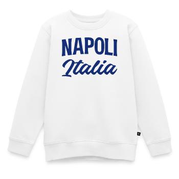Napoli Italia Script in Blue - Sweat Premium enfant bio - blanc - Devant - AI Model Kid Male (0cm)
