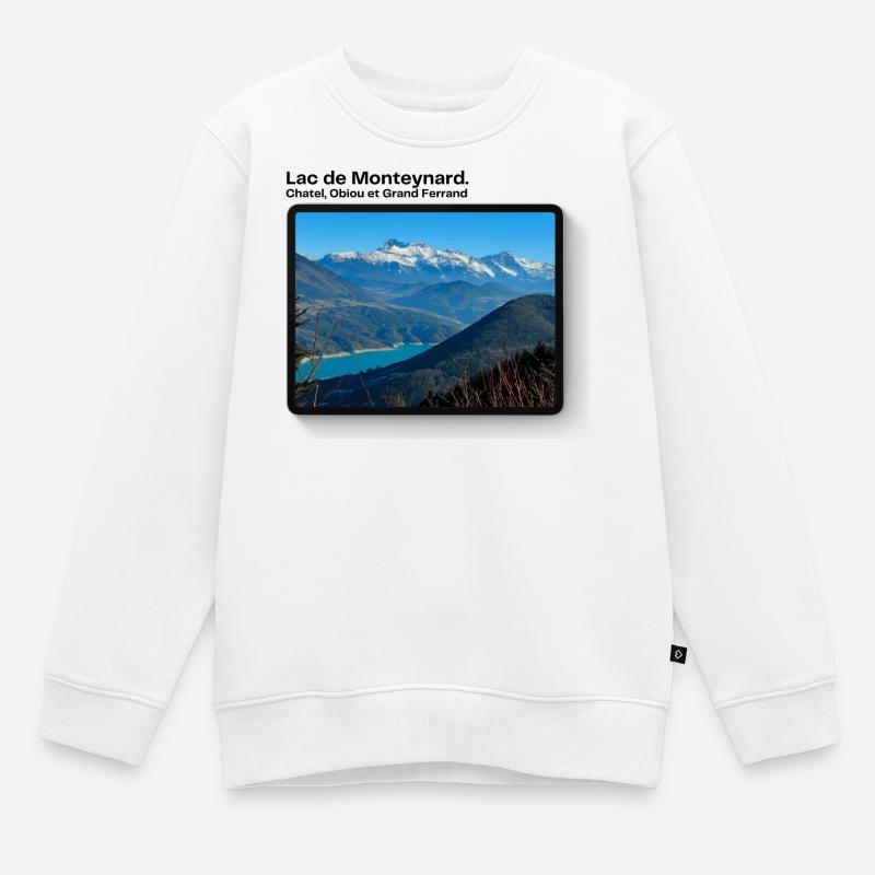 Lac de monteynard - Sweat Premium enfant bio - blanc
