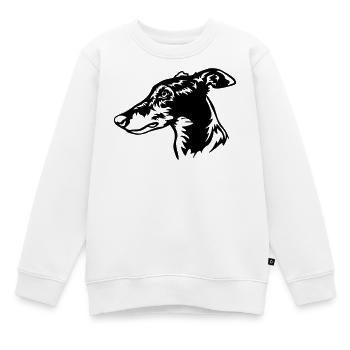 Greyhound Kopf - Kinder Premium Organic Sweatshirt - Weiß - Vorne - AI Model Kid Male (0cm)