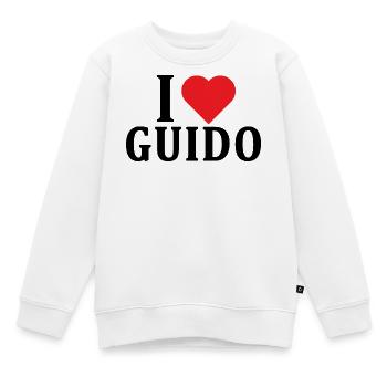 t-shirt J’adore Guido idée cadeau t-shirt - Sweat Premium enfant bio - blanc - Devant - AI Model Kid Male (0cm)