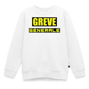 Grève générale - Sweat Premium enfant bio - blanc - Devant - AI Model Kid Male (0cm)