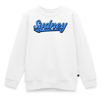 Sydney Ocean Script Logo - Kinder Premium Organic Sweatshirt - Weiß - Vorne - AI Model Kid Male (0cm)