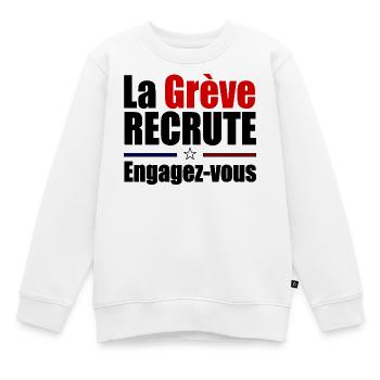 La grève recrute mobilisation - Sweat Premium enfant bio - blanc - Devant - AI Model Kid Male (0cm)