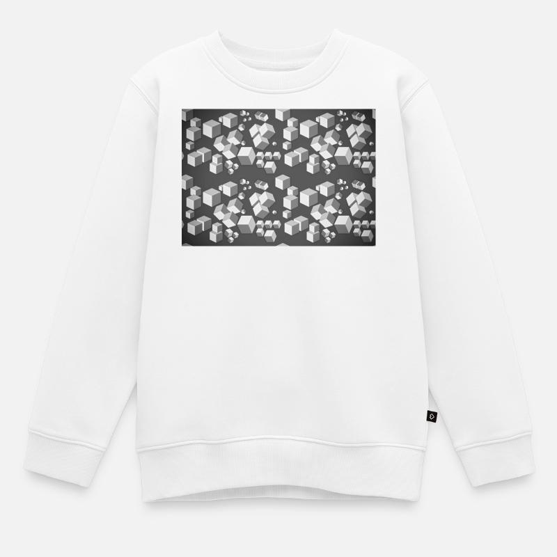 Motif déco gris-blanc - Sweat Premium enfant bio - blanc