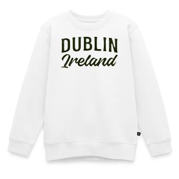 Dublin Irland Script Typografie - Kinder Premium Organic Sweatshirt - Weiß - Vorne - AI Model Kid Male (0cm)