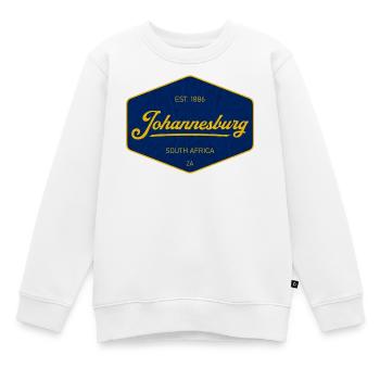 Johannesburg Vintage Sign Blau Gelb - Kinder Premium Organic Sweatshirt - Weiß - Vorne - AI Model Kid Male (0cm)